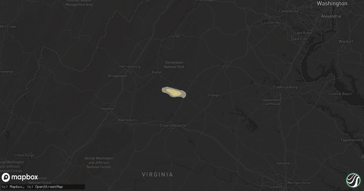 Hail map in Ruckersville, VA on June 4, 2016