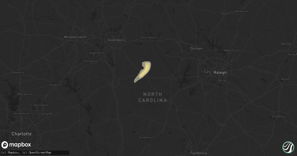 Hail map in Siler City, NC on June 4, 2016