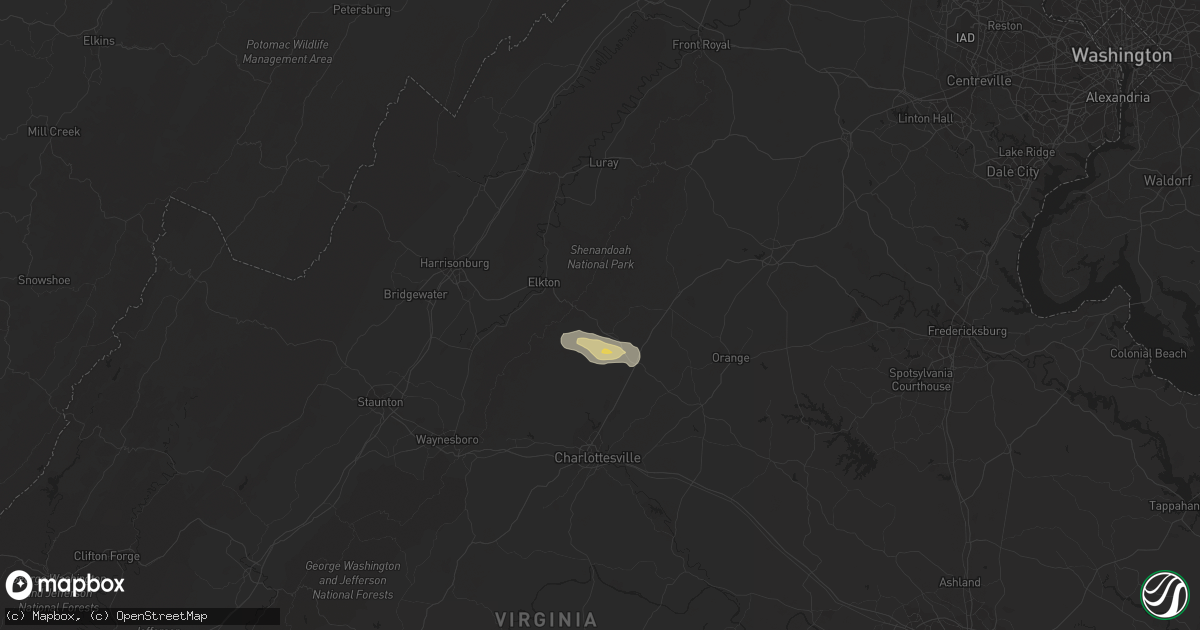 Hail map in Stanardsville, VA on June 4, 2016