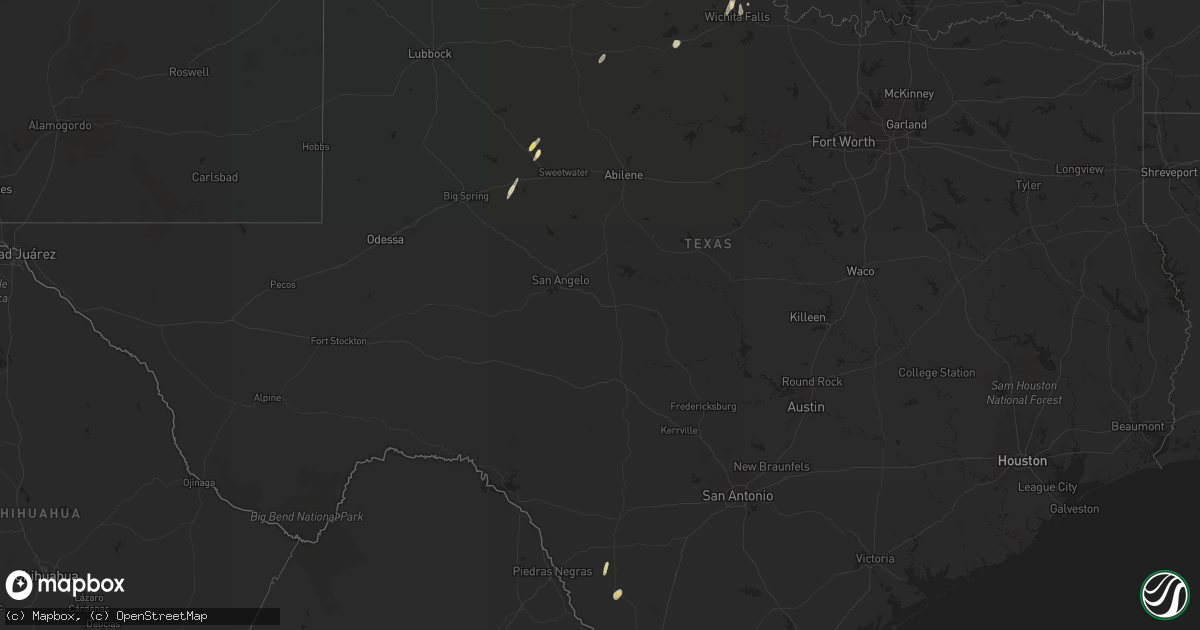 Hail map in Texas on June 4, 2016