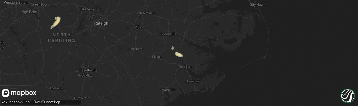 Hail map in Vanceboro, NC on June 4, 2016