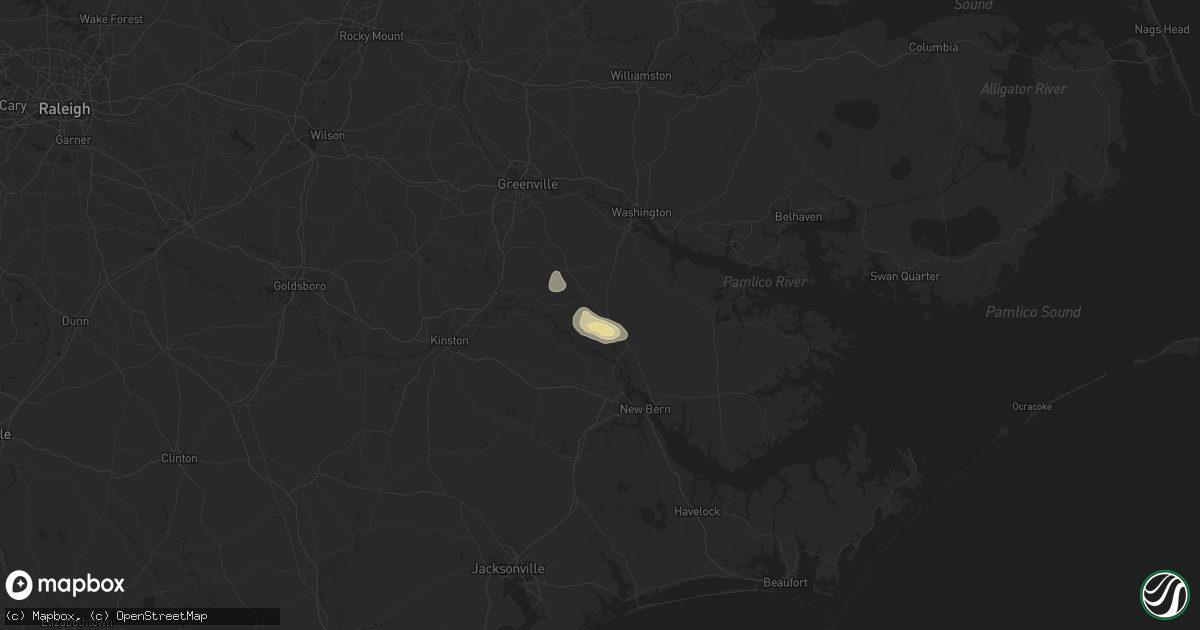 Hail map in Vanceboro, NC on June 4, 2016
