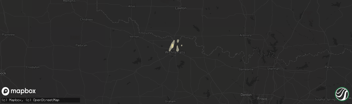 Hail map in Wichita Falls, TX on June 4, 2016