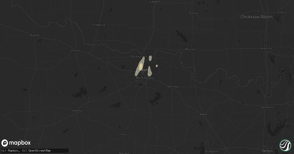 Hail map in Wichita Falls, TX on June 4, 2016
