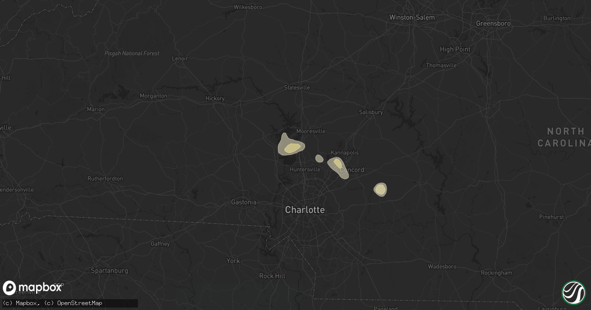Hail map in Cornelius, NC on June 4, 2017