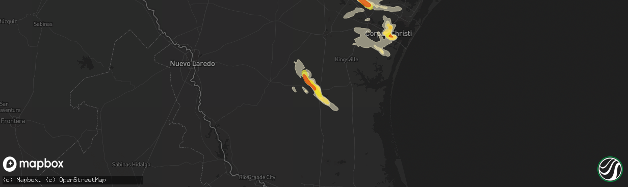 Hail map in Falfurrias, TX on June 4, 2017