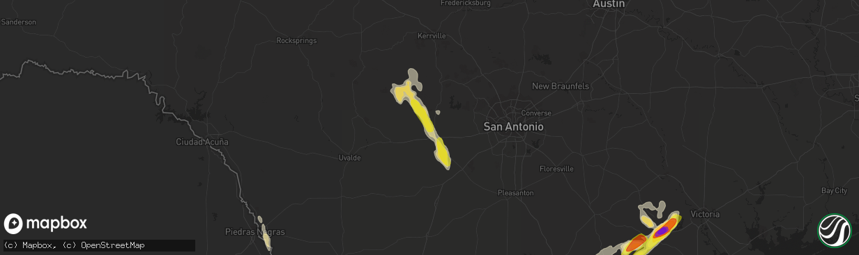 Hail map in Hondo, TX on June 4, 2017