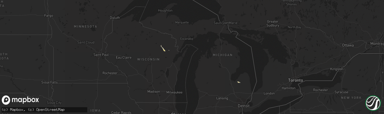 Hail map in Michigan on June 4, 2017