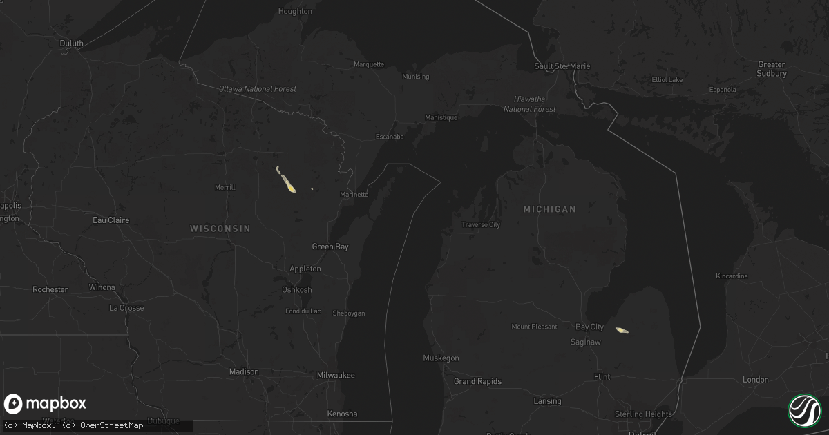 Hail map in Michigan on June 4, 2017