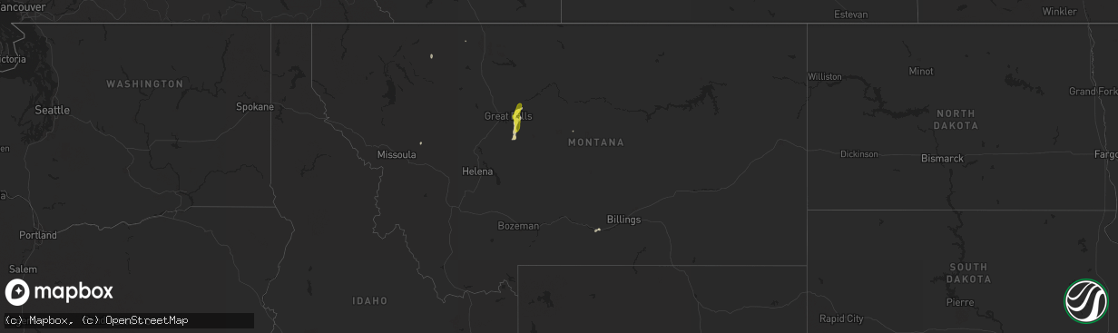 Hail map in Montana on June 4, 2017