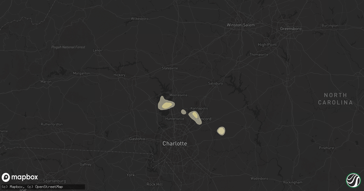 Hail map in Mooresville, NC on June 4, 2017