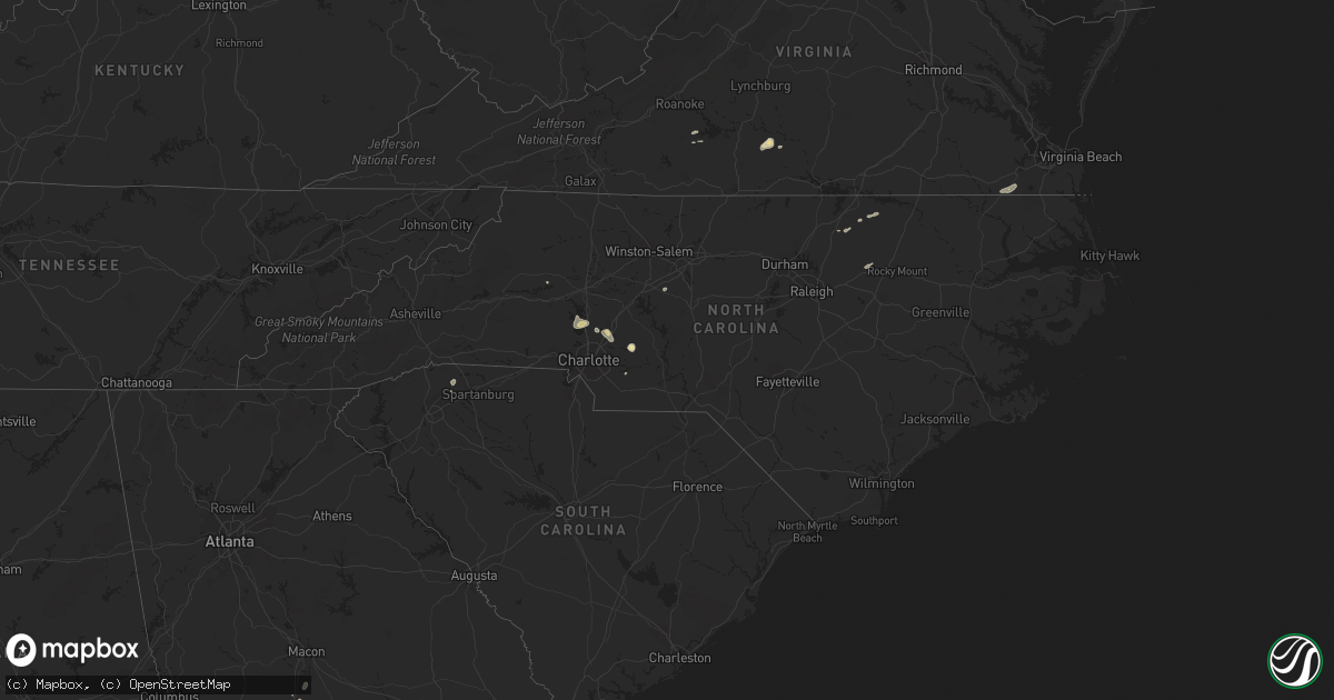 Hail map in North Carolina on June 4, 2017