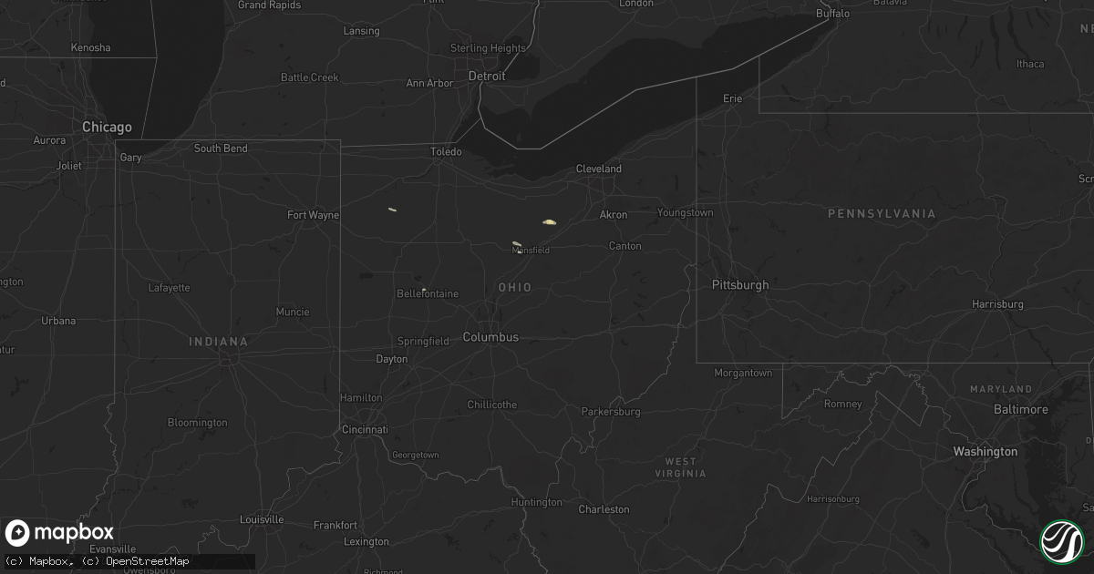 Hail map in Ohio on June 4, 2017