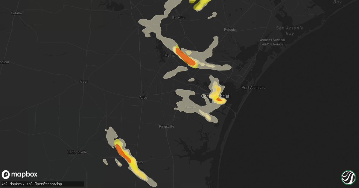Hail map in Robstown, TX on June 4, 2017