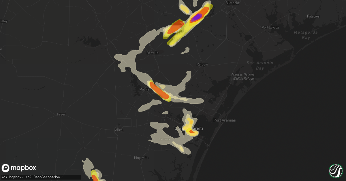 Hail map in Sinton, TX on June 4, 2017