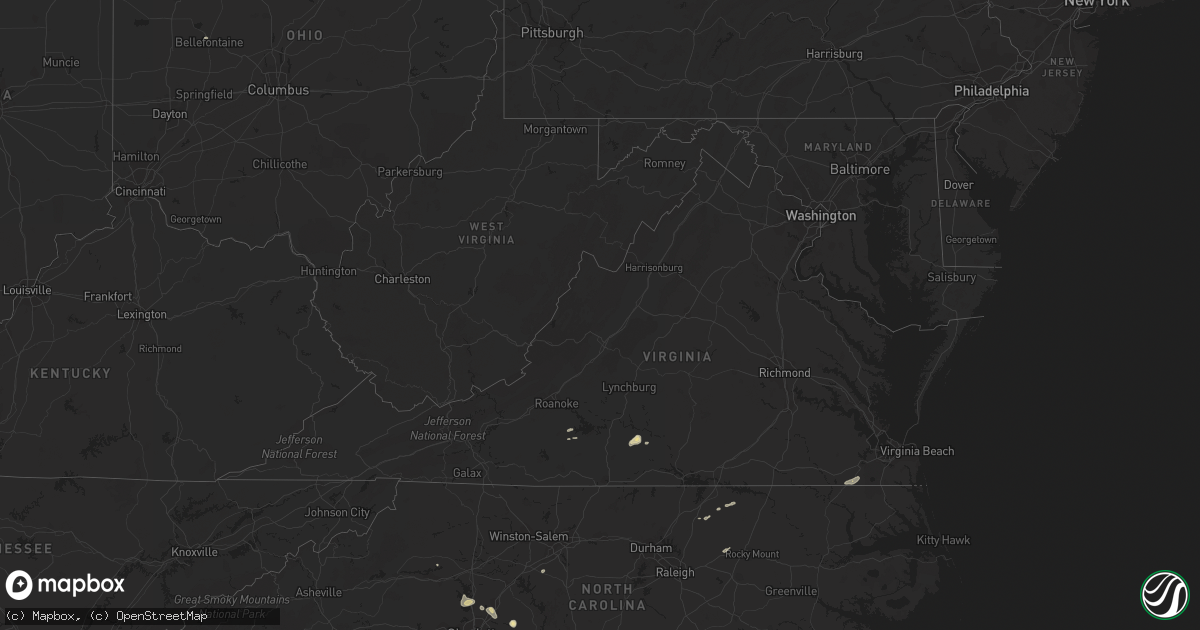 Hail map in Virginia on June 4, 2017