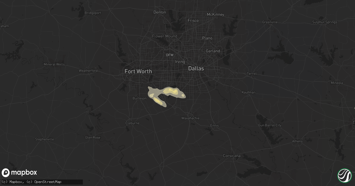 Hail map in Cedar Hill, TX on June 4, 2018