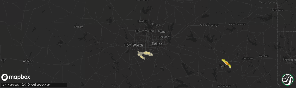 Hail map in Grand Prairie, TX on June 4, 2018