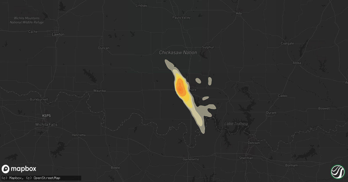 Hail map in Lone Grove, OK on June 4, 2018