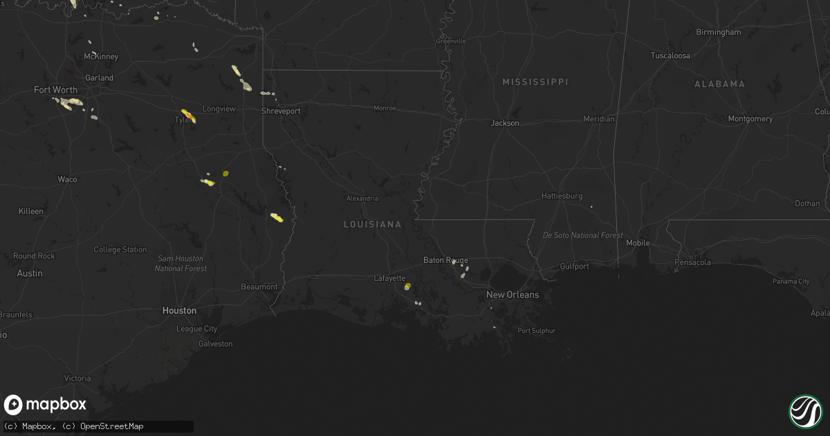 Hail map in Louisiana on June 4, 2018