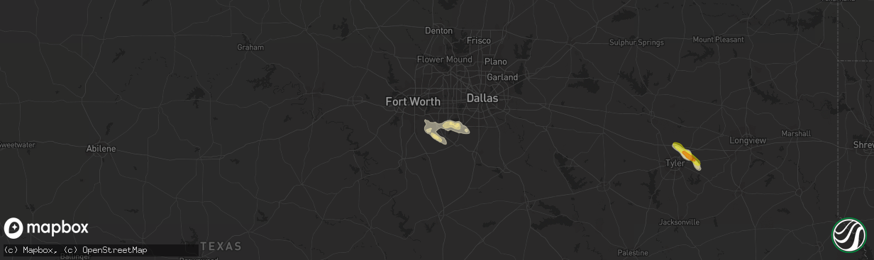 Hail map in Mansfield, TX on June 4, 2018