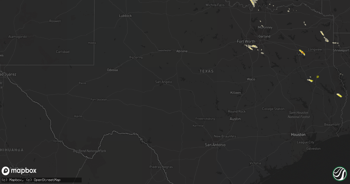 Hail map in Texas on June 4, 2018