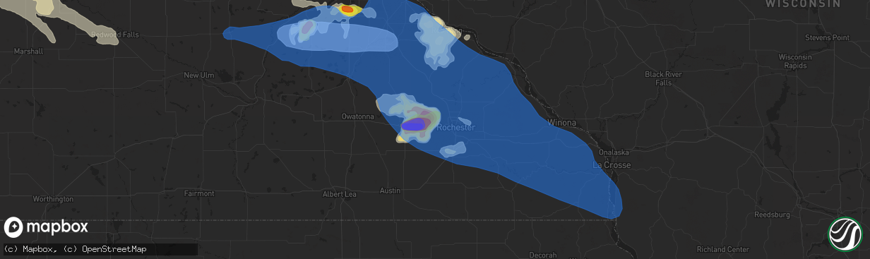 Hail map in Byron, MN on June 4, 2019