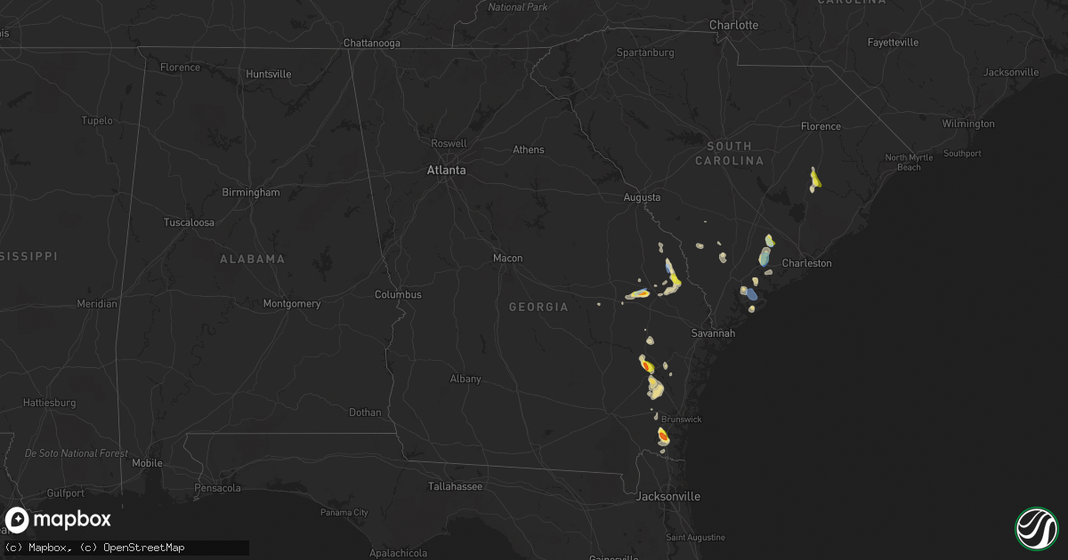 Hail map in Georgia on June 4, 2019