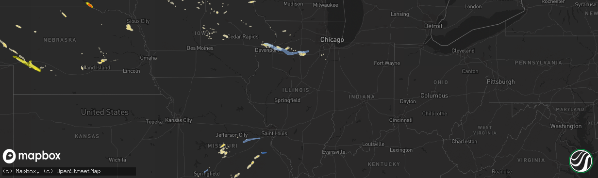 Hail map in Illinois on June 4, 2019