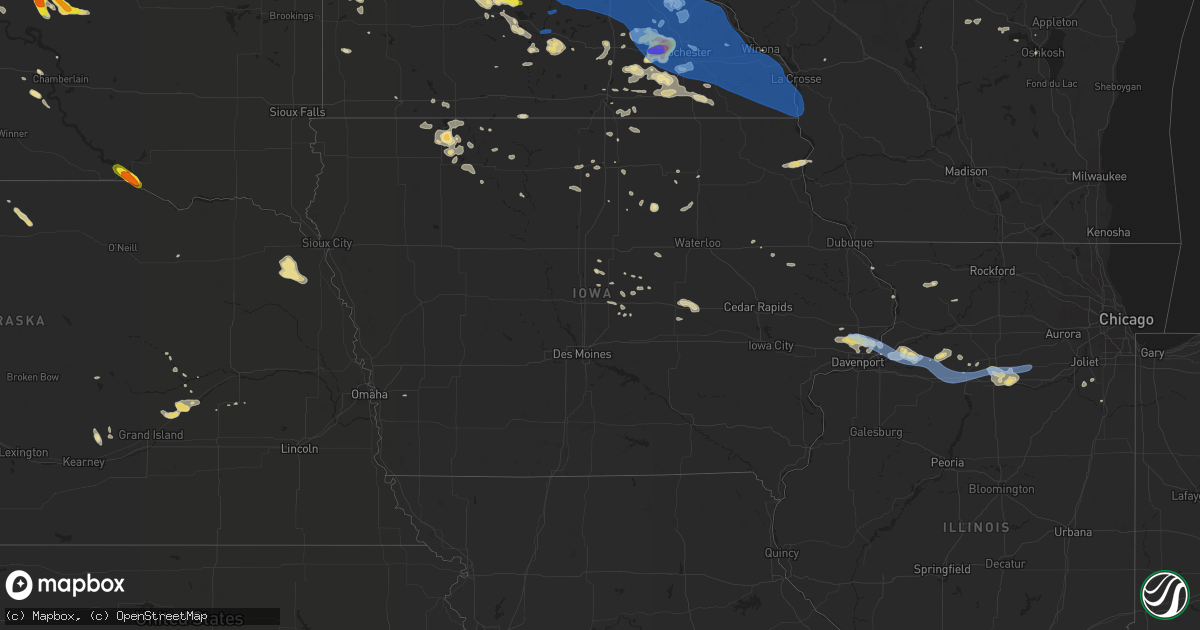 Hail map in Iowa on June 4, 2019