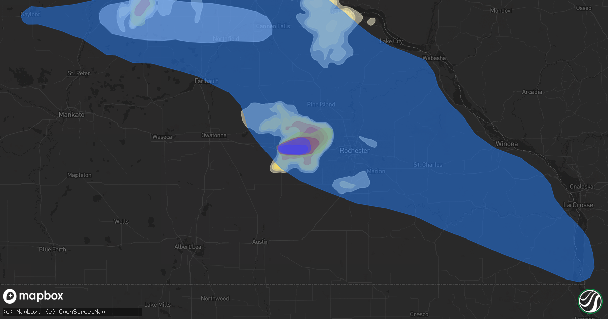 Hail map in Kasson, MN on June 4, 2019