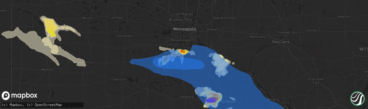 Hail map in Lakeville, MN on June 4, 2019