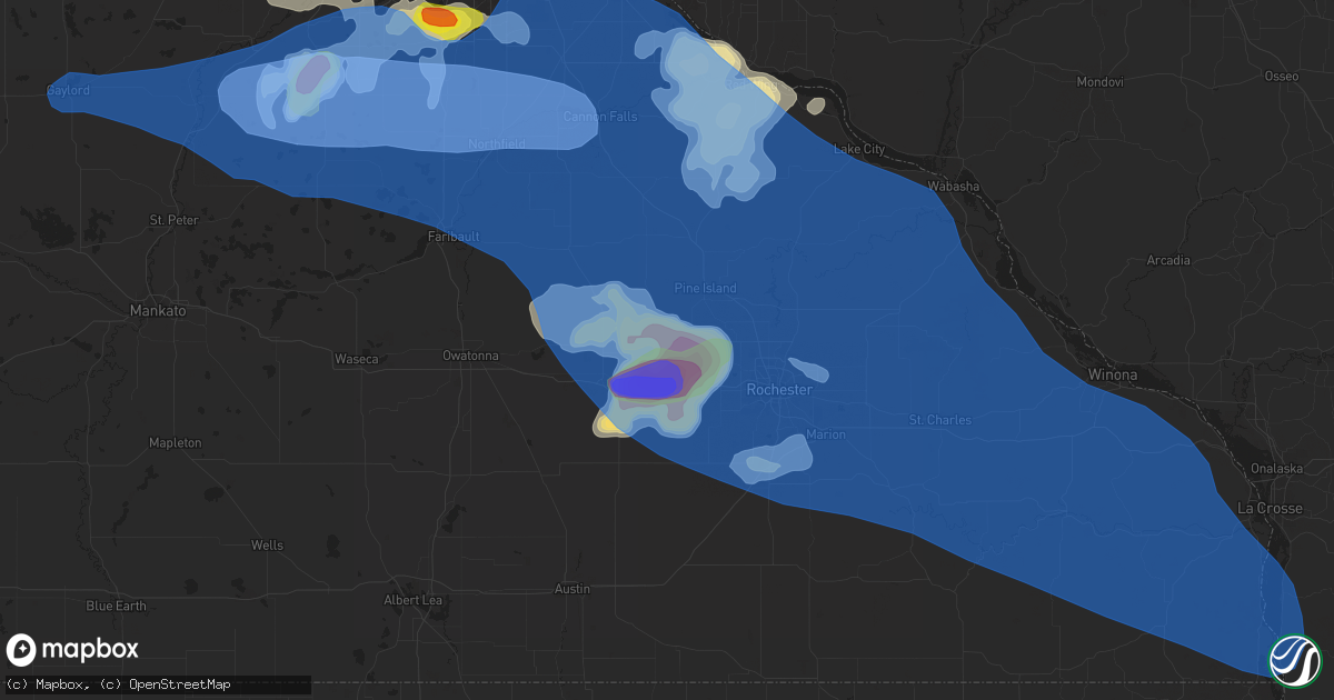 Hail map in Mantorville, MN on June 4, 2019
