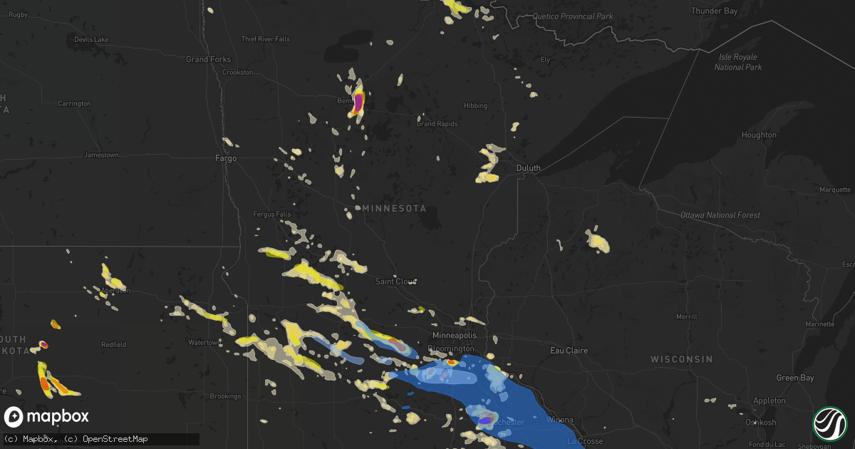 Hail map in Minnesota on June 4, 2019
