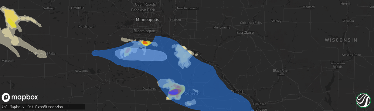 Hail map in Red Wing, MN on June 4, 2019