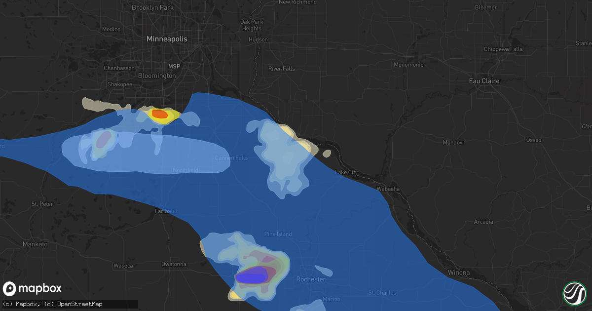 Hail map in Red Wing, MN on June 4, 2019