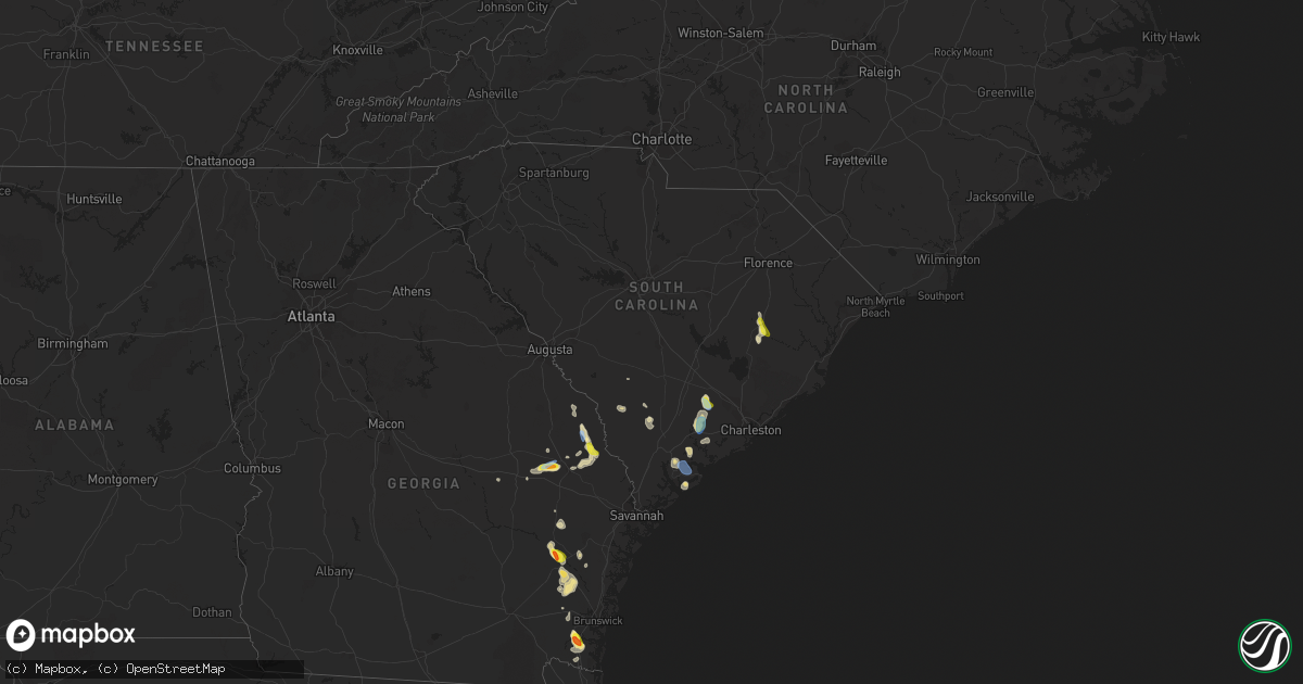 Hail map in South Carolina on June 4, 2019