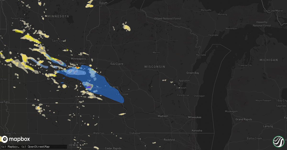 Hail map in Wisconsin on June 4, 2019
