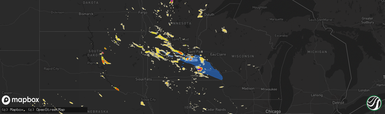 Hail map on June 4, 2019