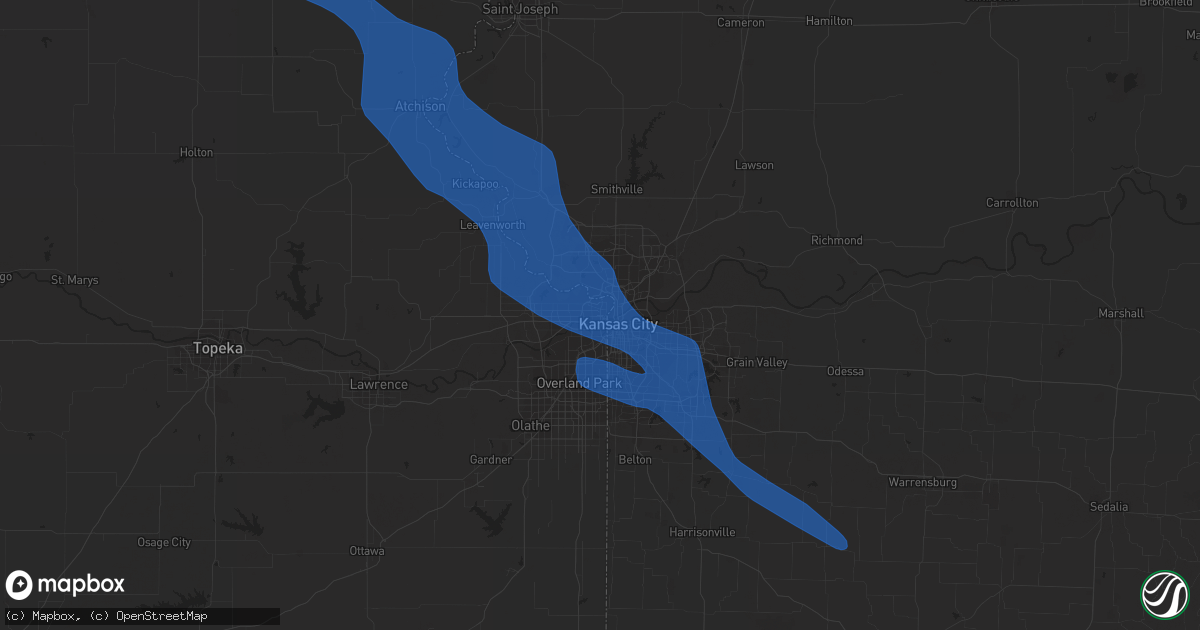 Hail map in Kansas City, KS on June 4, 2020