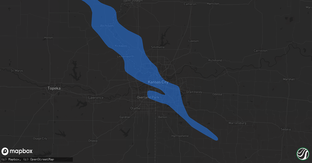 Hail map in Kansas City, MO on June 4, 2020