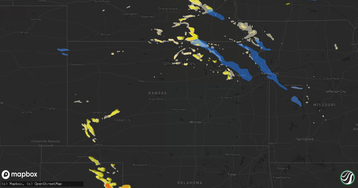 Hail map in Kansas on June 4, 2020