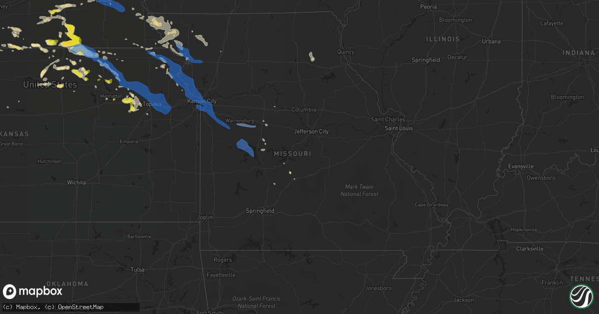 Hail map in Missouri on June 4, 2020