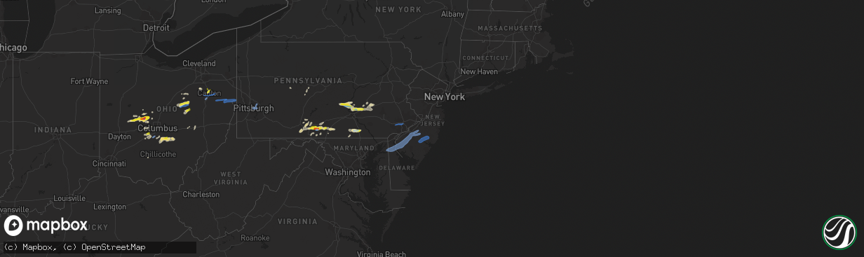 Hail map in New Jersey on June 4, 2020
