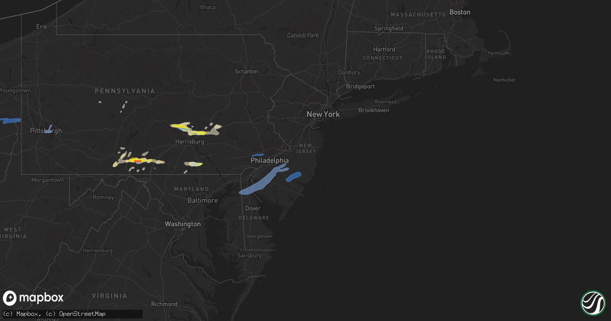 Hail map in New Jersey on June 4, 2020