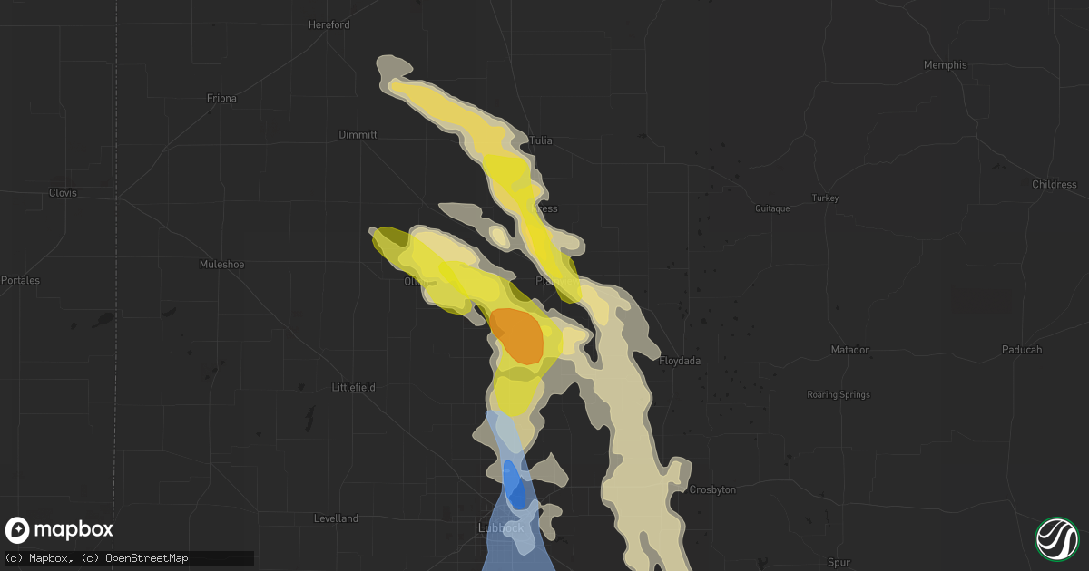 Hail map in Plainview, TX on June 4, 2020