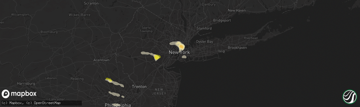 Hail map in Brooklyn, NY on June 4, 2021