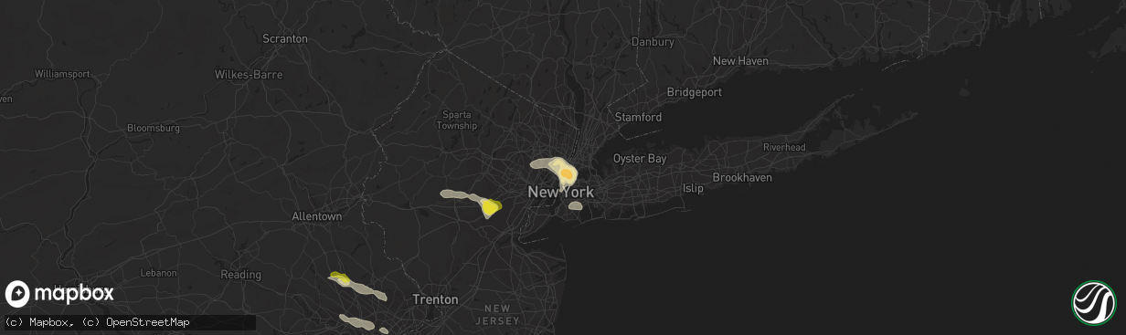 Hail map in Cliffside Park, NJ on June 4, 2021