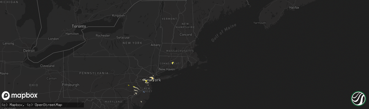 Hail map in Connecticut on June 4, 2021