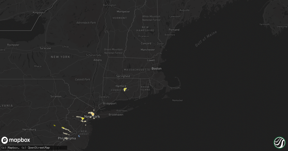Hail map in Connecticut on June 4, 2021